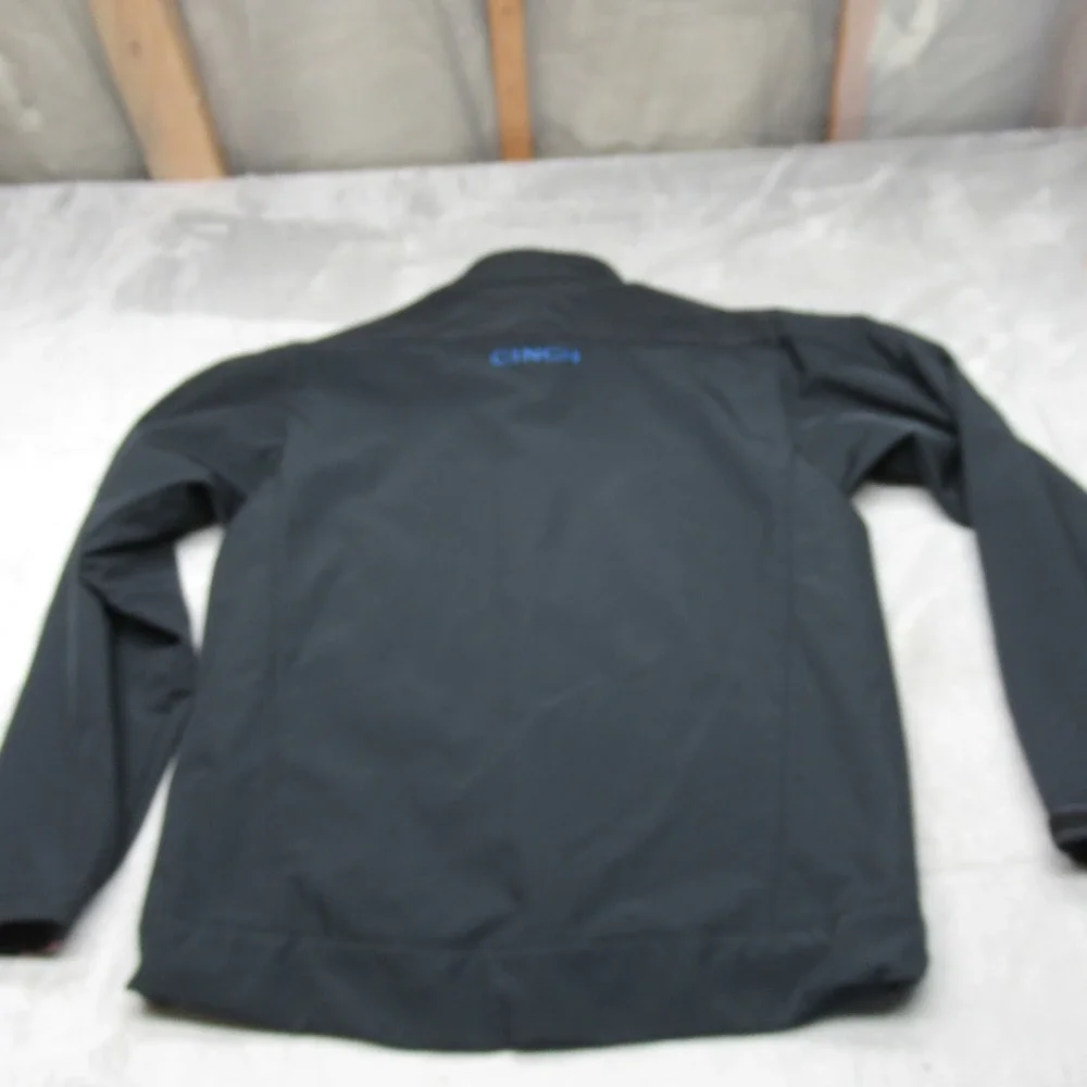 Cinch Jacket Mens Large Black Softshell Water Resistant Fleece‎ Lined Full Zip